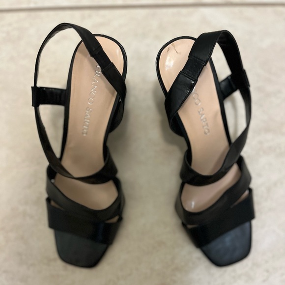 Franco Satro Black Wedge Sandals (Size 7.5) - Picture 3 of 13